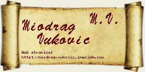 Miodrag Vuković vizit kartica